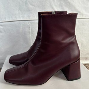 ALOHAS Watercolor Vegan Leather Ankle Boots *Beet*